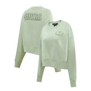 Pro Standard Women XL NFL Cropped Sweatshirt San Francisco 49ers Thumbhole Green